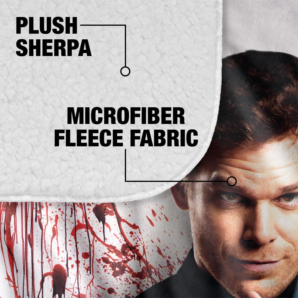 Dexter Blanket, 50"x60", Blood Never Lies Silky Touch Sherpa Back Super Soft Throw Blanket