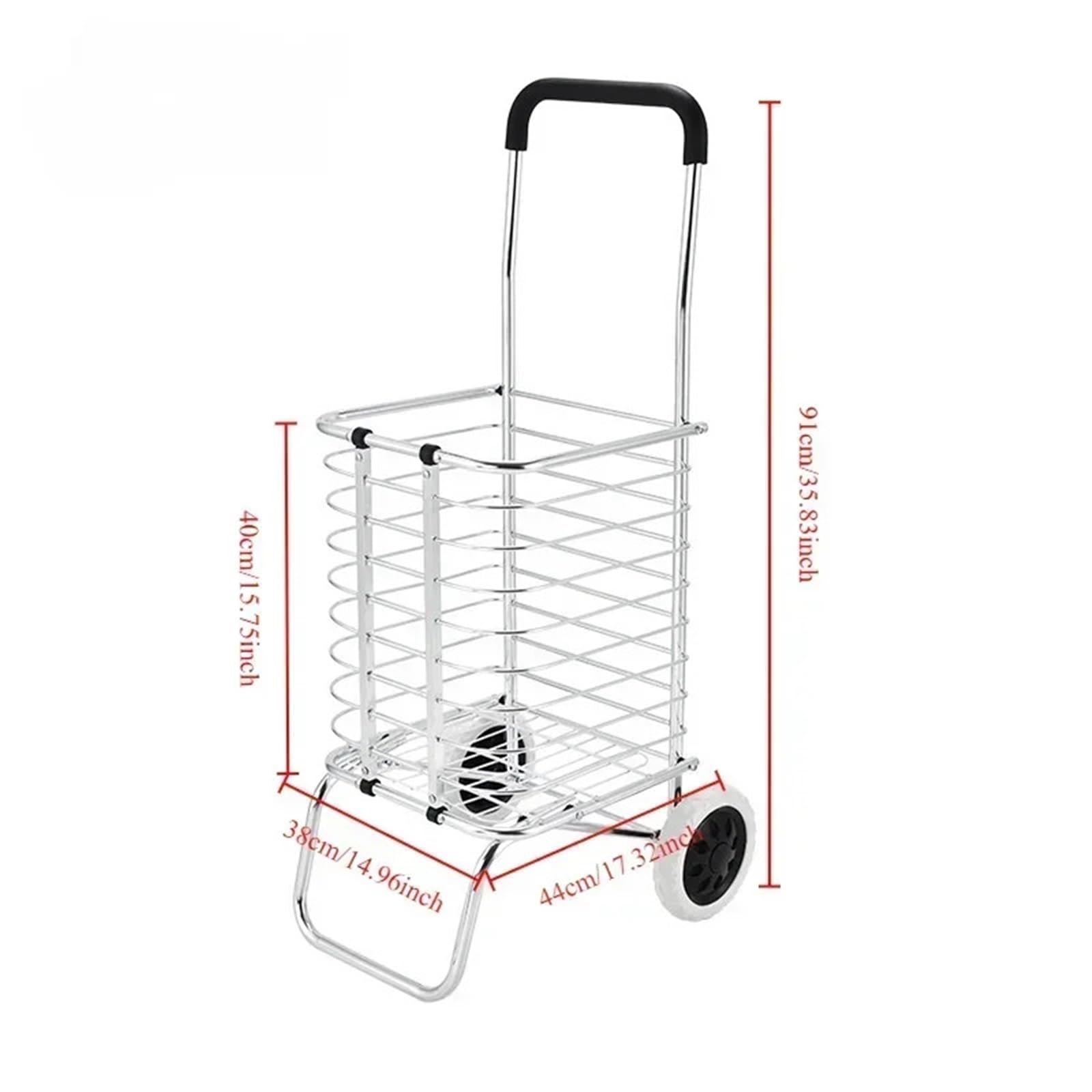 Transportkarre Älterer Anhänger, tragbarer Einkaufswagen, multifunktionaler Treppensteig-Klapphandwagen, Supermarktwagen Multifunktionskarre