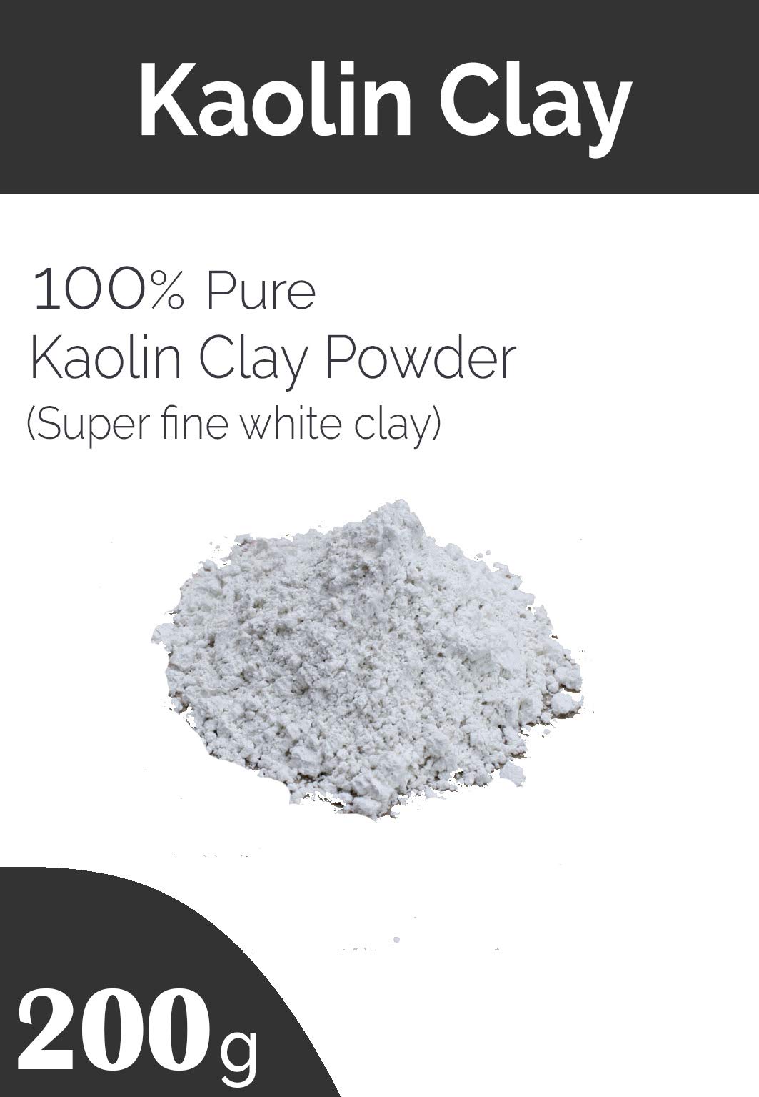 Generic Natural Kaolin Clay Powder for Acne, Blackheads & Glowing Skin - (200gm)