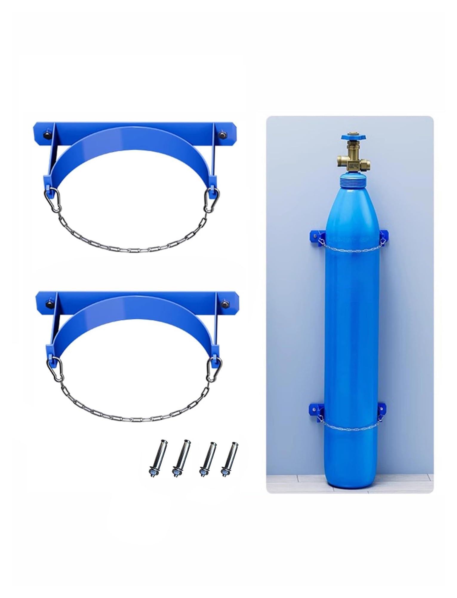 Support bouteille oxygène durable à chaîne de sécurité
