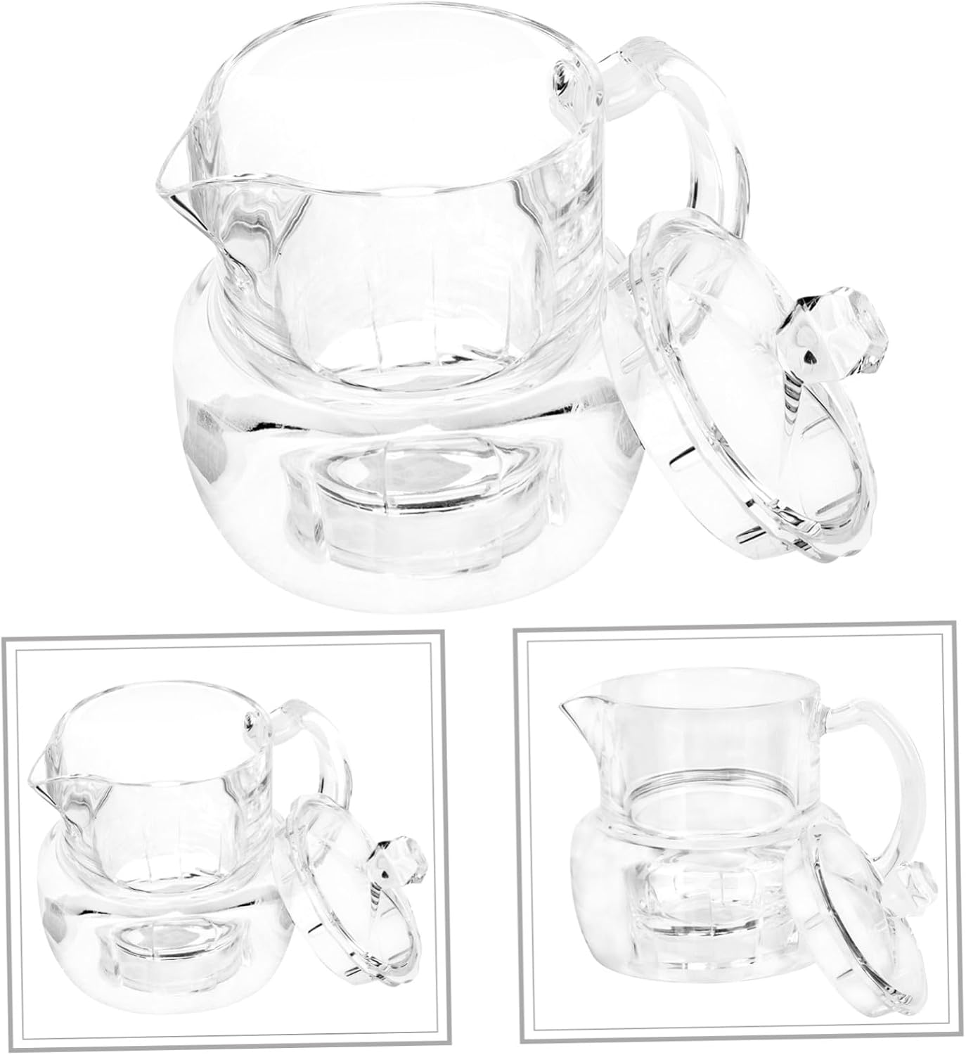 VALICLUD Acrylic Honey Dispenser Pot with Handle and Lid Syrup Jar for Home Bakery Shop Multi-purpose Container for Honey Juice and Water Storage