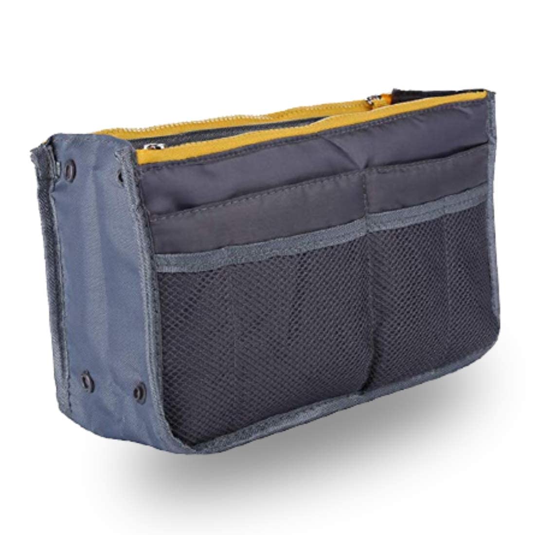 FlywindFlywind Daily Travel Utility and Toiletries Organizer Inserts Pouch for Girl Women Handbag Tote | Multipurpose Storage Compartments Ladies Accessories Hand Bag Purse (Grey)