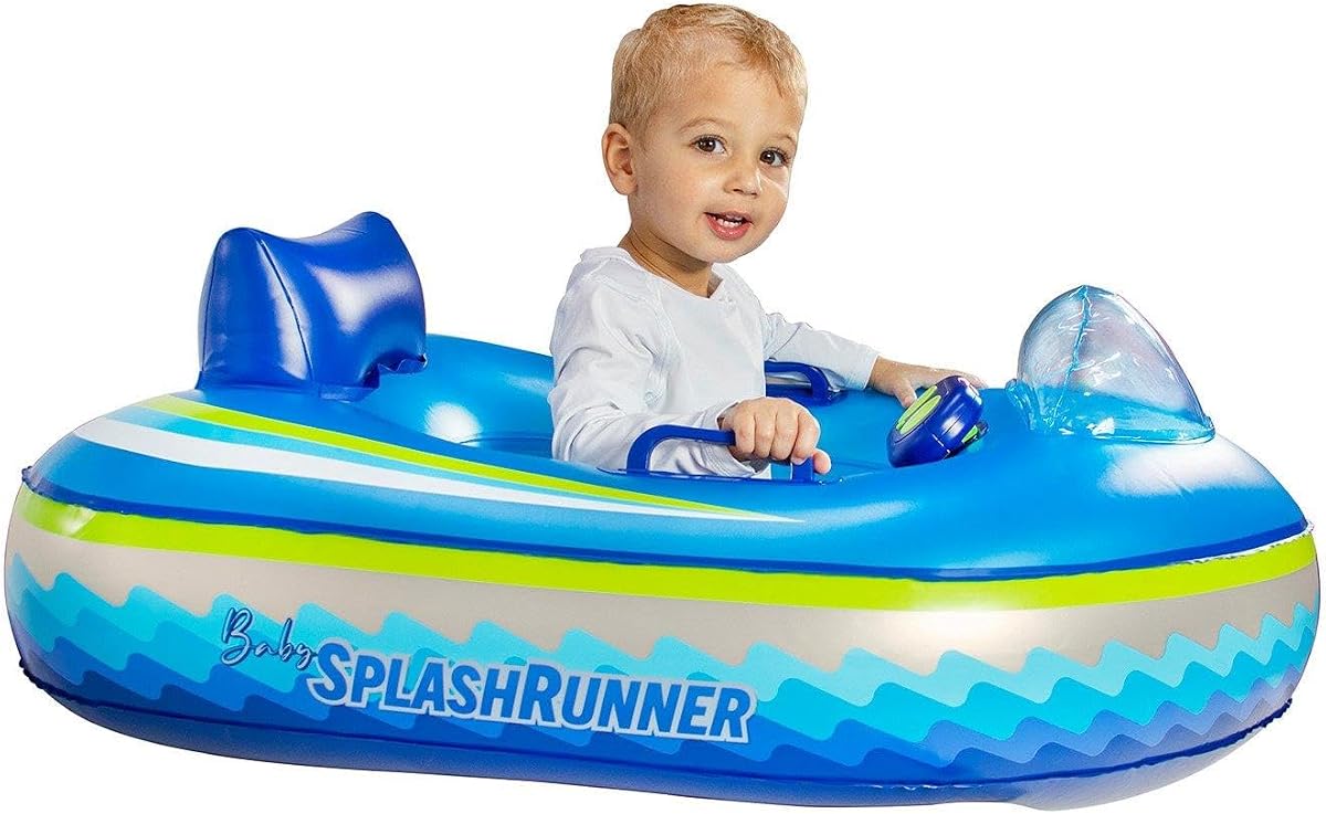 PoolCandy Motorized Baby Pool Float with Remote | Safe Toddler Inflatable Boat | Ages 1–4 | Propeller Guard & 60-Day Warranty
