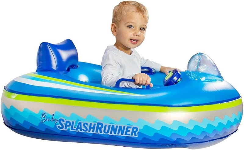 PoolCandy Motorized Baby Pool Float with Remote | Safe Toddler Inflatable Boat | Ages 1–4 | Propeller Guard & 60-Day Warranty