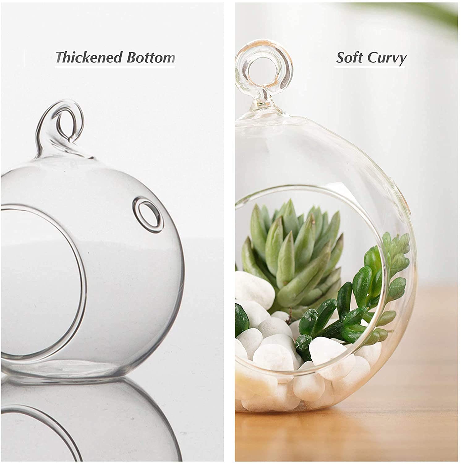 Virya Hanging Glass Planters for Indoor/Outdoor Decoration, Clear Borosilicate Glass, Pack of 1 1