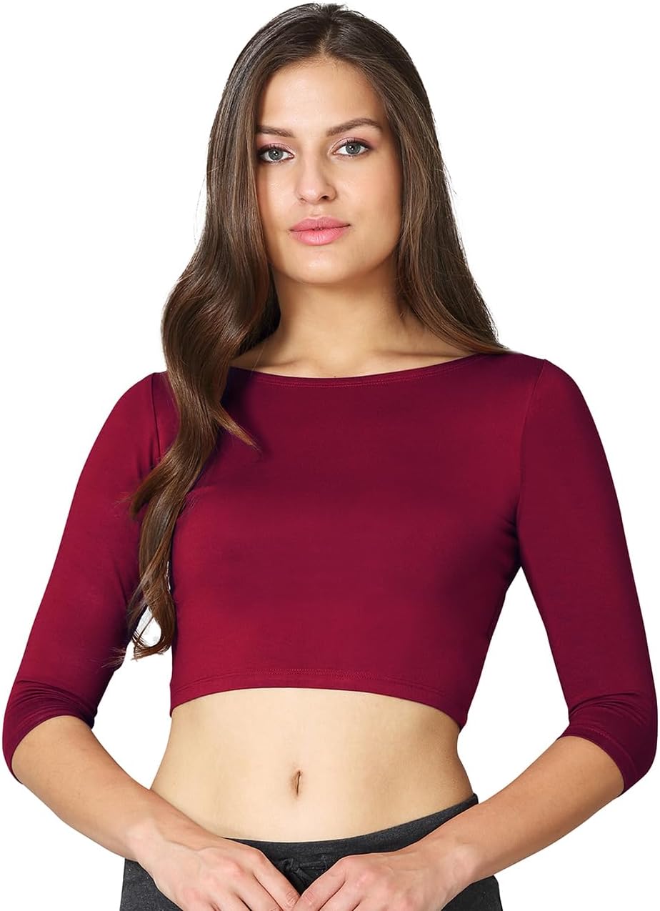 Women's Cotton Viscose Solid Half Sleeve Blouse