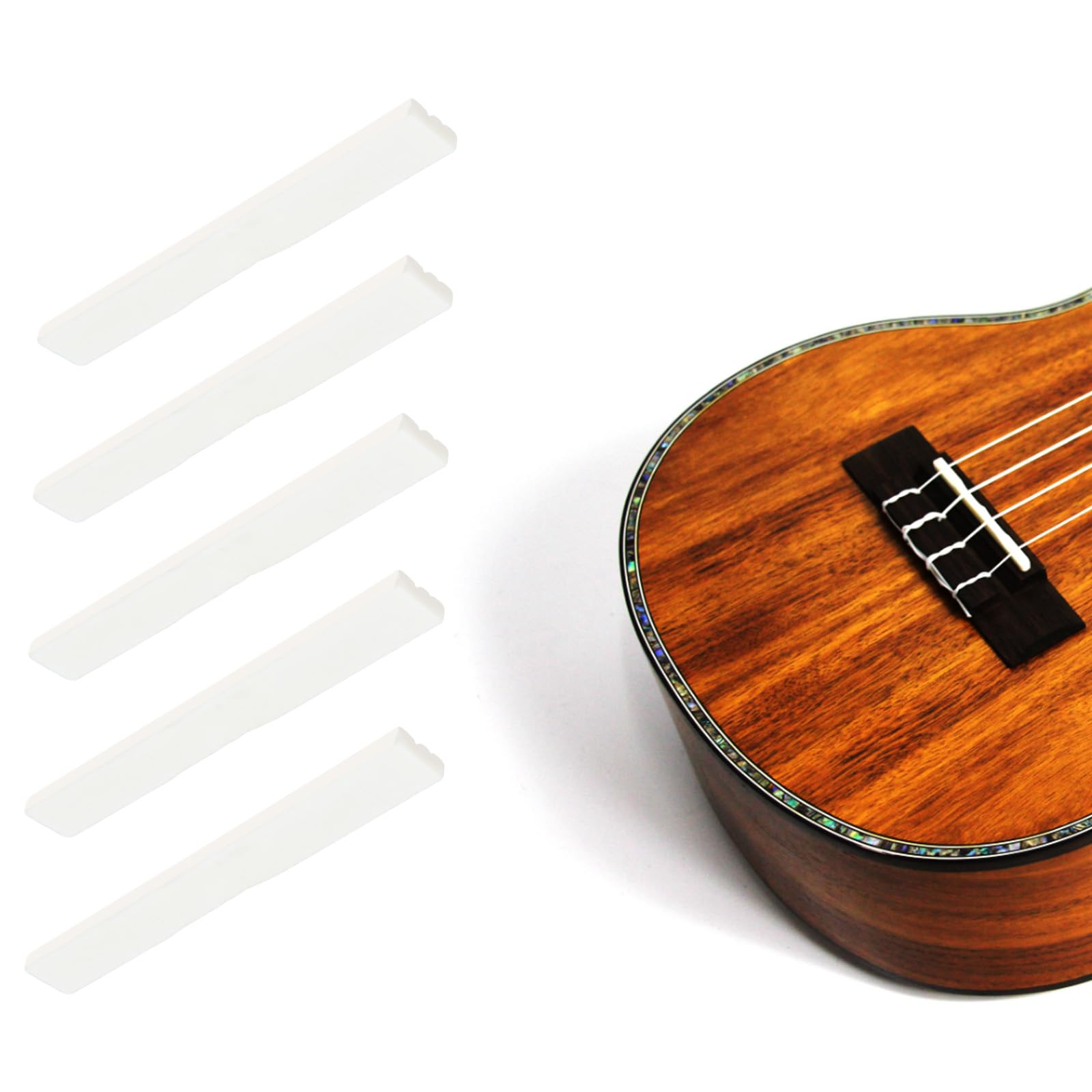 Briny River 5pcs Unbleached Bone Blank Saddle 86 * 11 * 3.7mm for Folk Guitars and Electric Guitars - Image 2