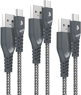 TECHGEAR 3 Pack STRONG High Durability Braided USB C Charger Cable & Sync Cables (30cm,1m, 2m) for USB Type-C Compatible with iPad Pro 11" 12.9" 2020 2022, Mini 6, iPad Air 4/5, iPad 10th 2022 Silver
