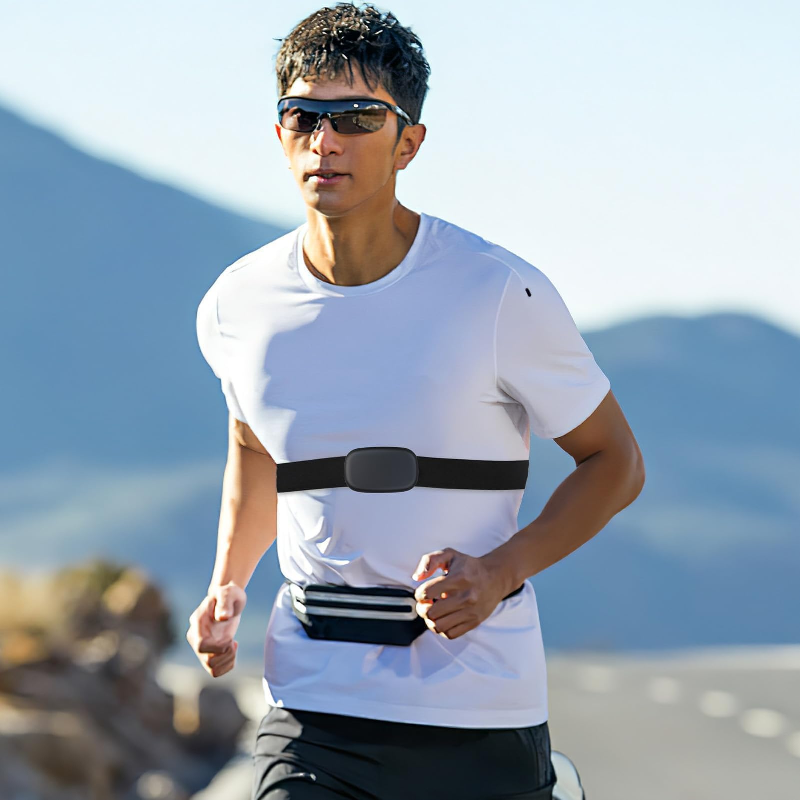 Regulowany pasek cardio, pasek na klatkę piersiową Ant+ i Bluetooth, elastyczny zamiennik paska piersiowego, kompatybilny z Garmin, Wahoo, Polar H10 H9, Coospo, Magene, Bryton, Livlov