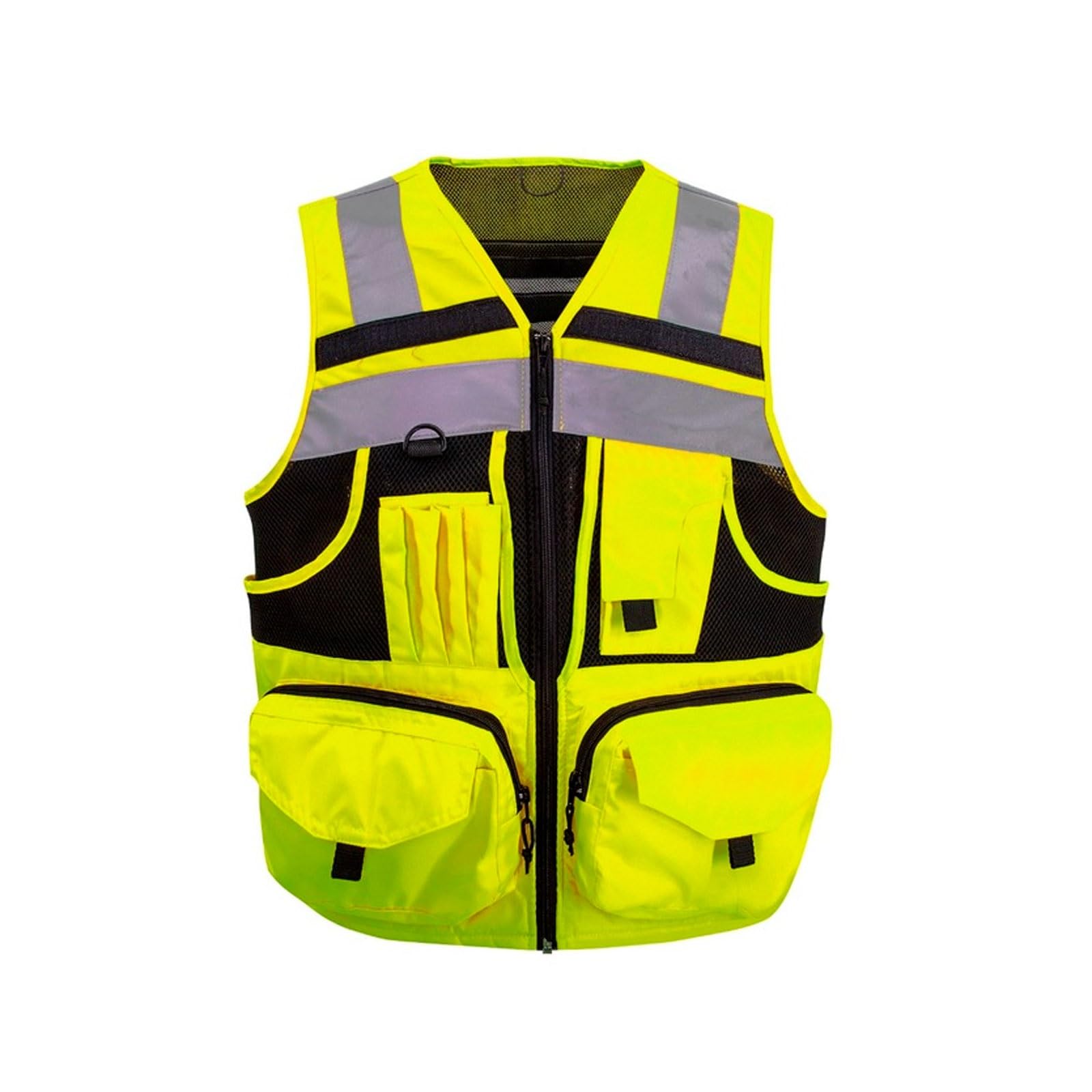 Chaleco de seguridad de alta visibilidad, Chaleco de seguridad Oxford alta visibilidad Rayas reflectantes Múltiples bolsillos Multicolor S-5XL(Gelb,L)
