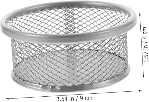 Miniatura 5 de Barril de clip de papel, suministros de escritorio de oficina, carpetas de oficina, soporte de malla para lápices de metal, soportes plateados para