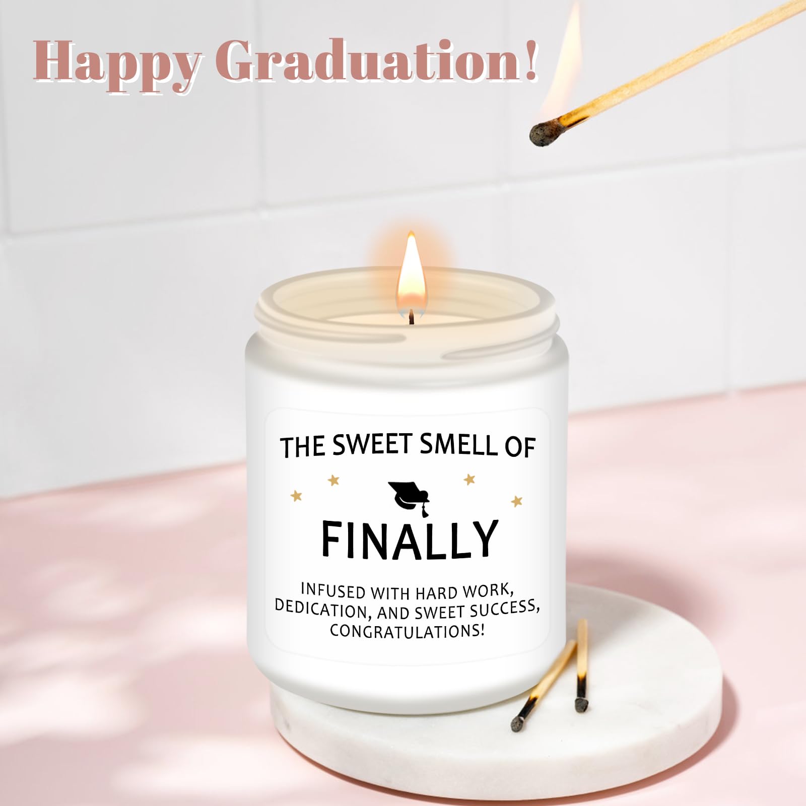 Homsolver Funny Graduation Gift for Her Him, College, High School, Masters Degree, Phd, Nurse Graduation Gifts for Women & Men, Scented Candles