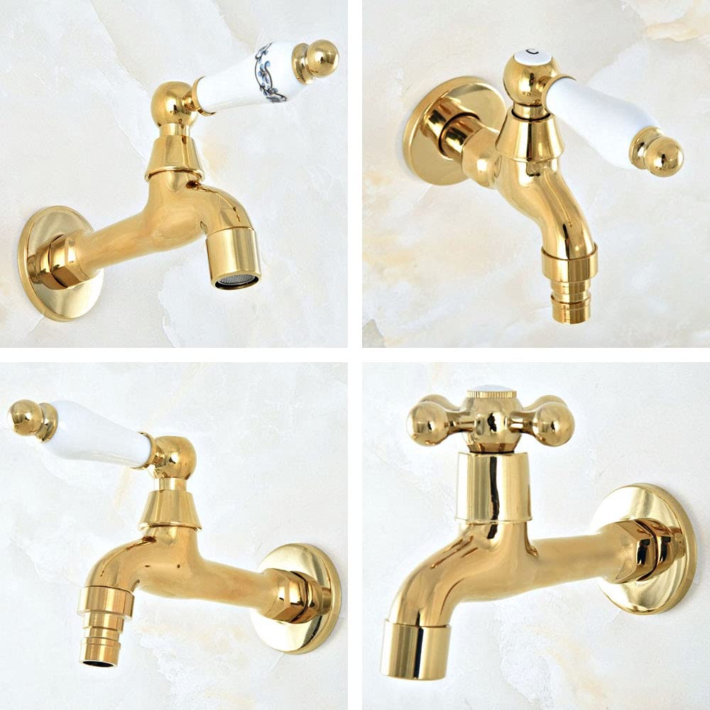 真鍮製ゴールド蛇口 Amazon | バスルームのシンクの蛇口ゴールドカラーの真鍮のワン