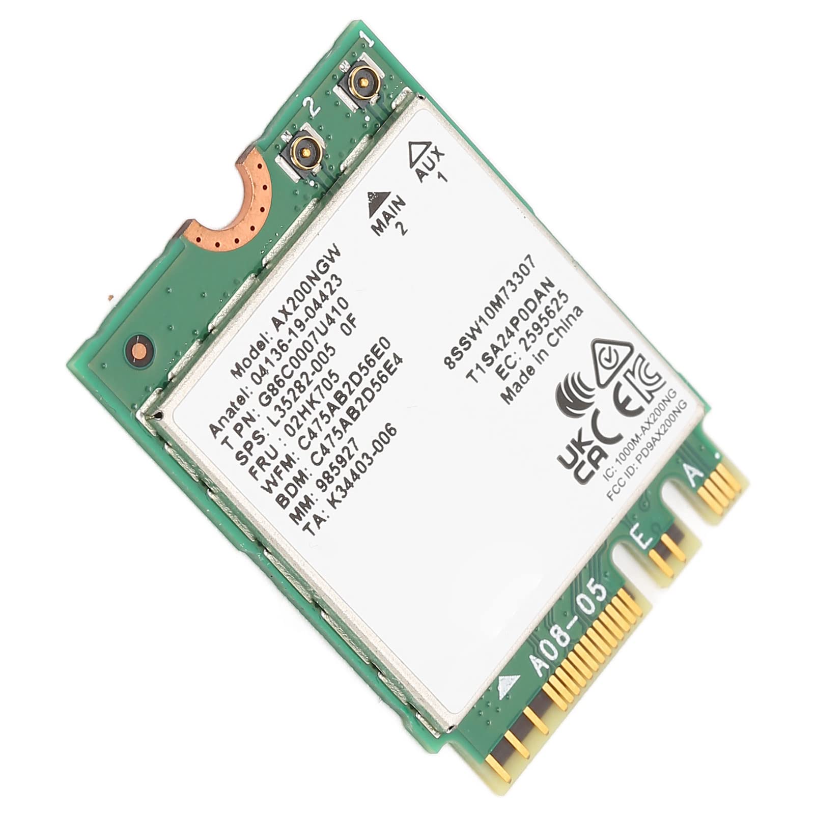 Scheda di Rete NGFF, 2.4G 5G Dual Band 574Mbps 2400Mbps Connessione BT5.1 Comoda Scheda di Rete Wireless Stabile, Trasmissione Stabile Durevole a Bassa Potenza per Windows 10 11 64Bit