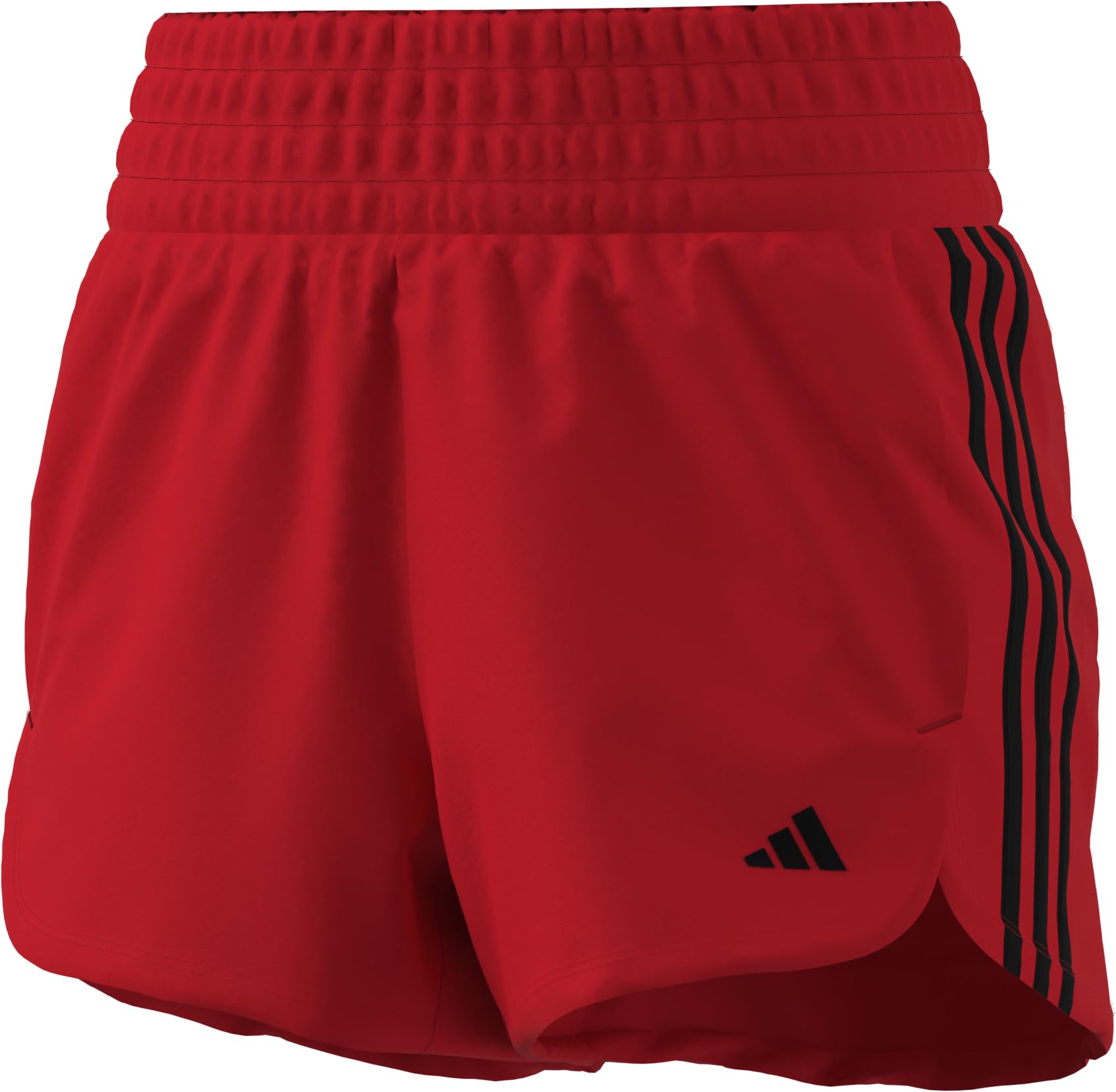 Adidas Mujer Pacer Training 3-Stripes Woven High-Rise Shorts, Pure Ruby/White, M 3 Inch