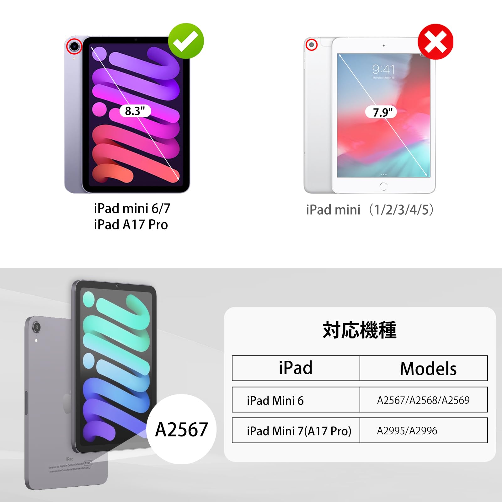 Amazon.co.jp: Succtopy iPad Mini7 ケース A17 Pro 第7世代 対応 8.3