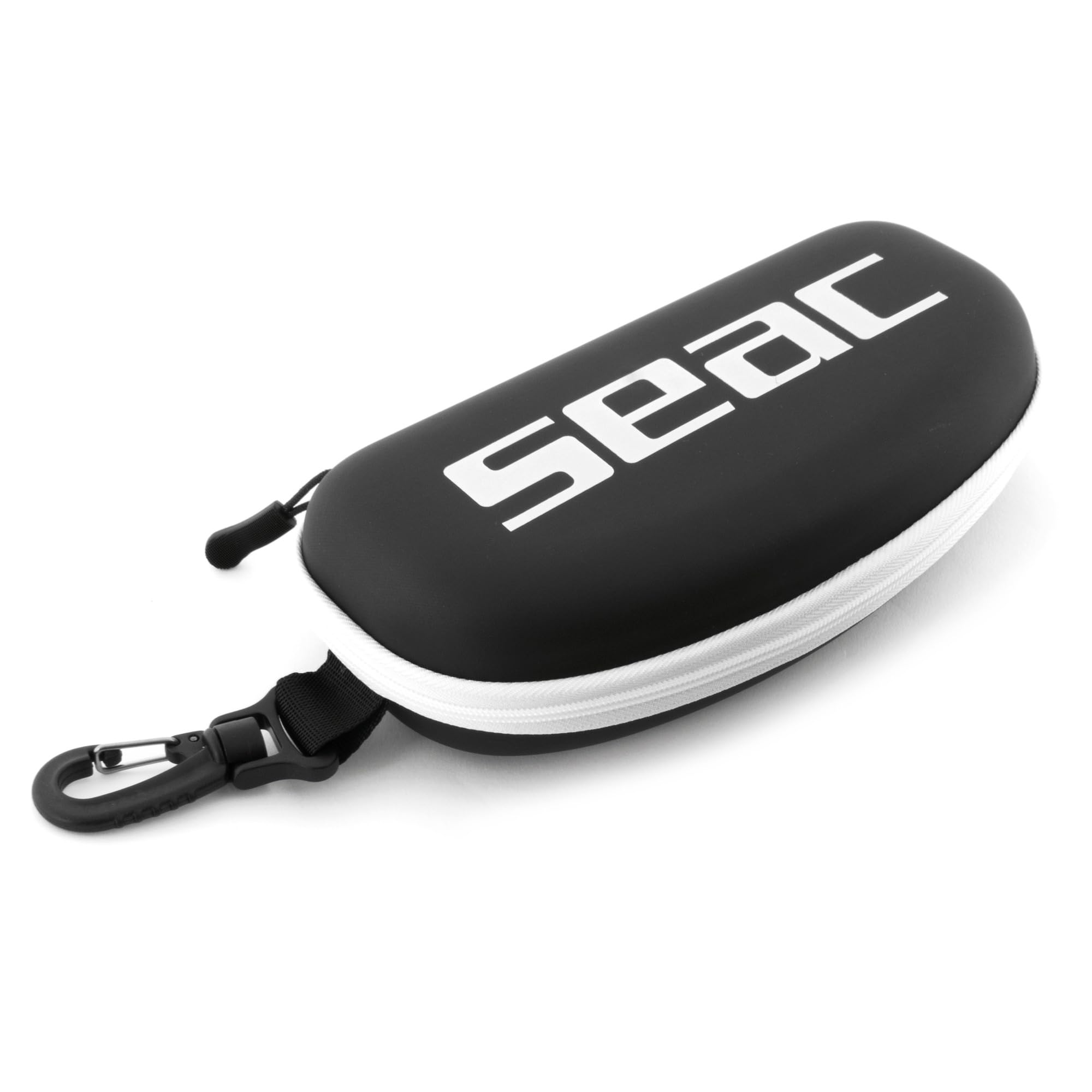 SEAC Goggle Case, Semi-Rigid Swim Goggle Case, with Snap Hook Attachment