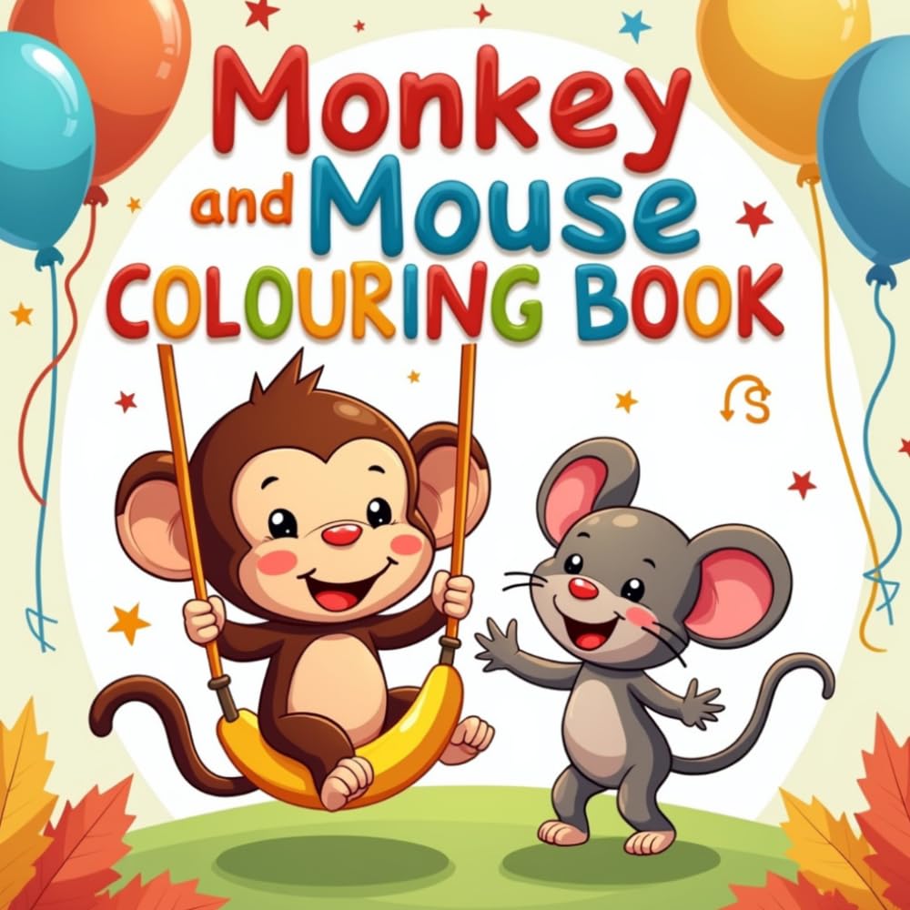 Monkey and Mouse Coloring Book for Toddlers: Simple and Fun Animal Coloring Pages – Bold and Easy Designs for Little Hands, Perfect for Ages 2–4