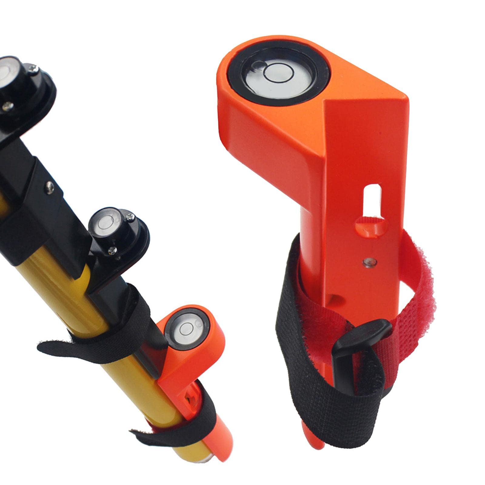 Nivel de varilla de grado Nivel de burbuja Poste de Nivelador vertical Correa de nivel de ángulo para varillas o cuadradas, Naranja