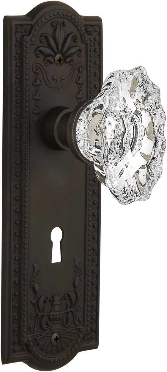 Nostalgic Warehouse Meadows Plate with Keyhole Chateau Knob, Single Dummy, Polished Brass