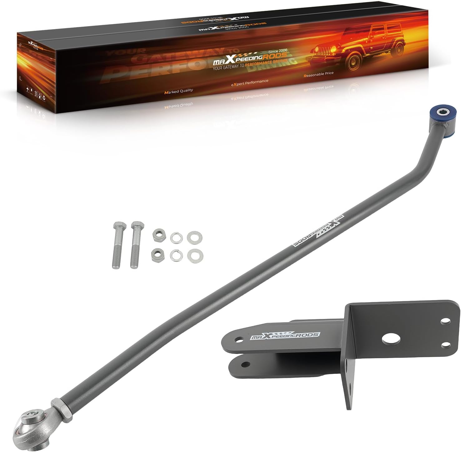 maXpeedingrods 4-6.5" Lift Front Track Bar for Jeep Cherokee XJ 1984-2001, Adjustable Panhard Rod w/Relocater Bracket, Gray