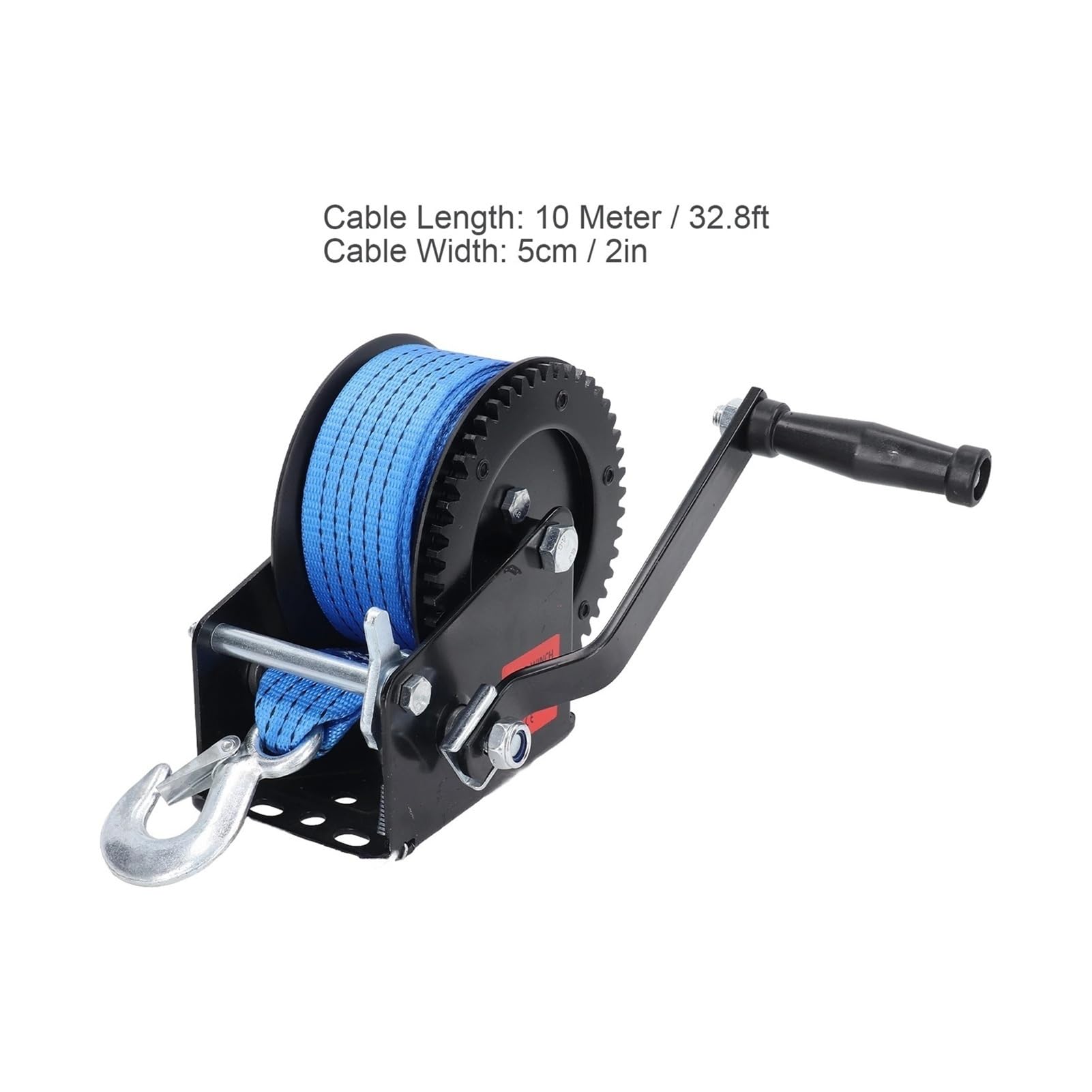 Verricello manuale – Manovella in lega di acciaio resistente con cinturino in nylon per sollevamento industriale, ATV, UTV, uso marittimo – soluzione durevole e affidabile