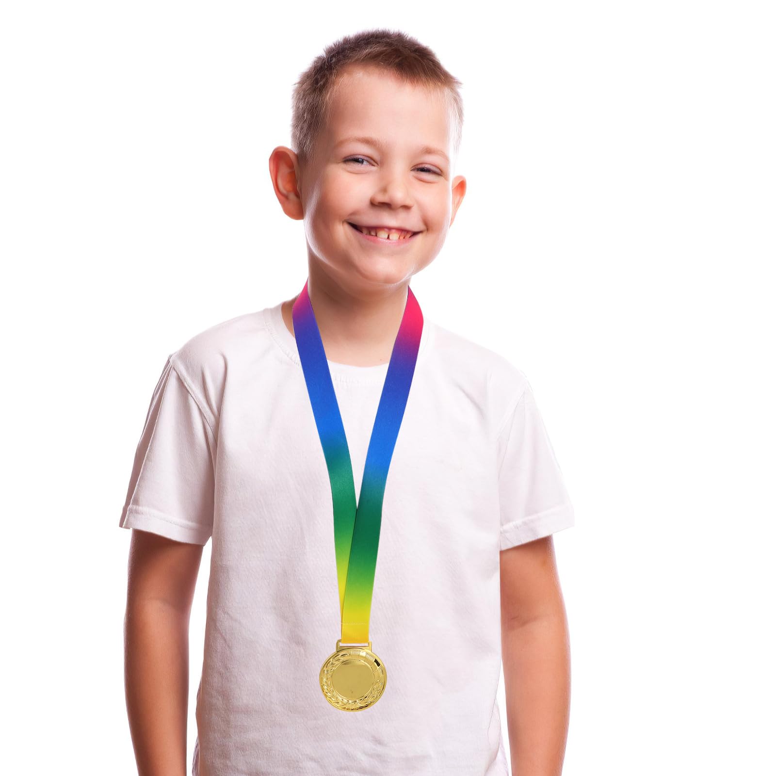 Healvian Juego de Trofeos Deportivos Dorados de 16, 5 Pulgadas con Medalla | Metal, Cinta Incluida, Ceremonia de Premiación, Torneos Corporativos, Diseño Elegante