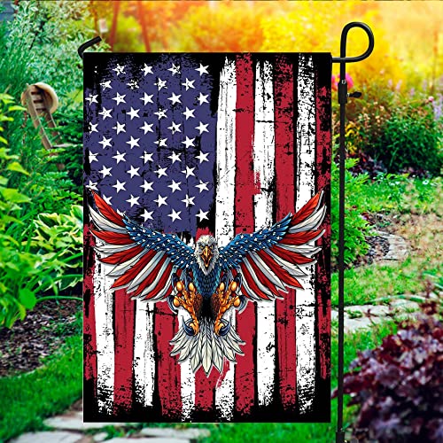12X18" Double Sided Patriotic Garden Flag America Eagle Flag For America 4Th Of July Independence Day Home Farmhouse Decor (America With Eagle Flag) #TOP1