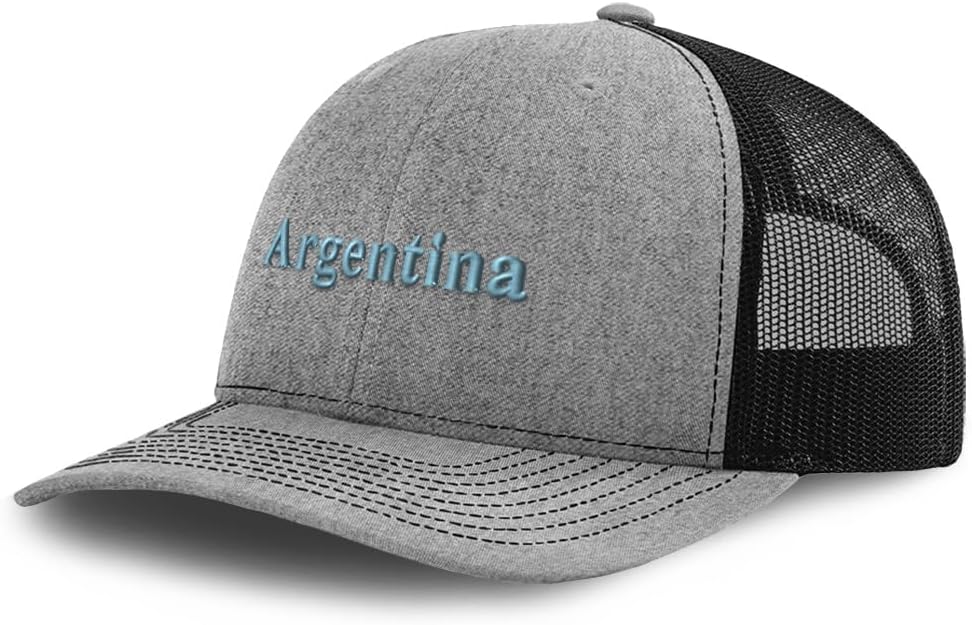 Richardson Mesh Cap Hat Embroidered Argentina Argentinian ESPA Ol Buenos Aires Trucker Hats for Men & Women Heather Grey Black Design Only