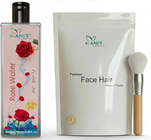 ANI's Painless Face and Full Body Bikini area Hair Removal Wax Powder with Rose Water, Easy and Safe