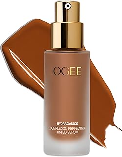 Ogee Complexion Perfecting Liquid Foundation - Lightweight Tinted Moisturizer For Face (Chestnut 13.75W - Deep Auburn, Rich-Golden Undertones) - with Vitamin C & Jojoba Oil - Certified Organic