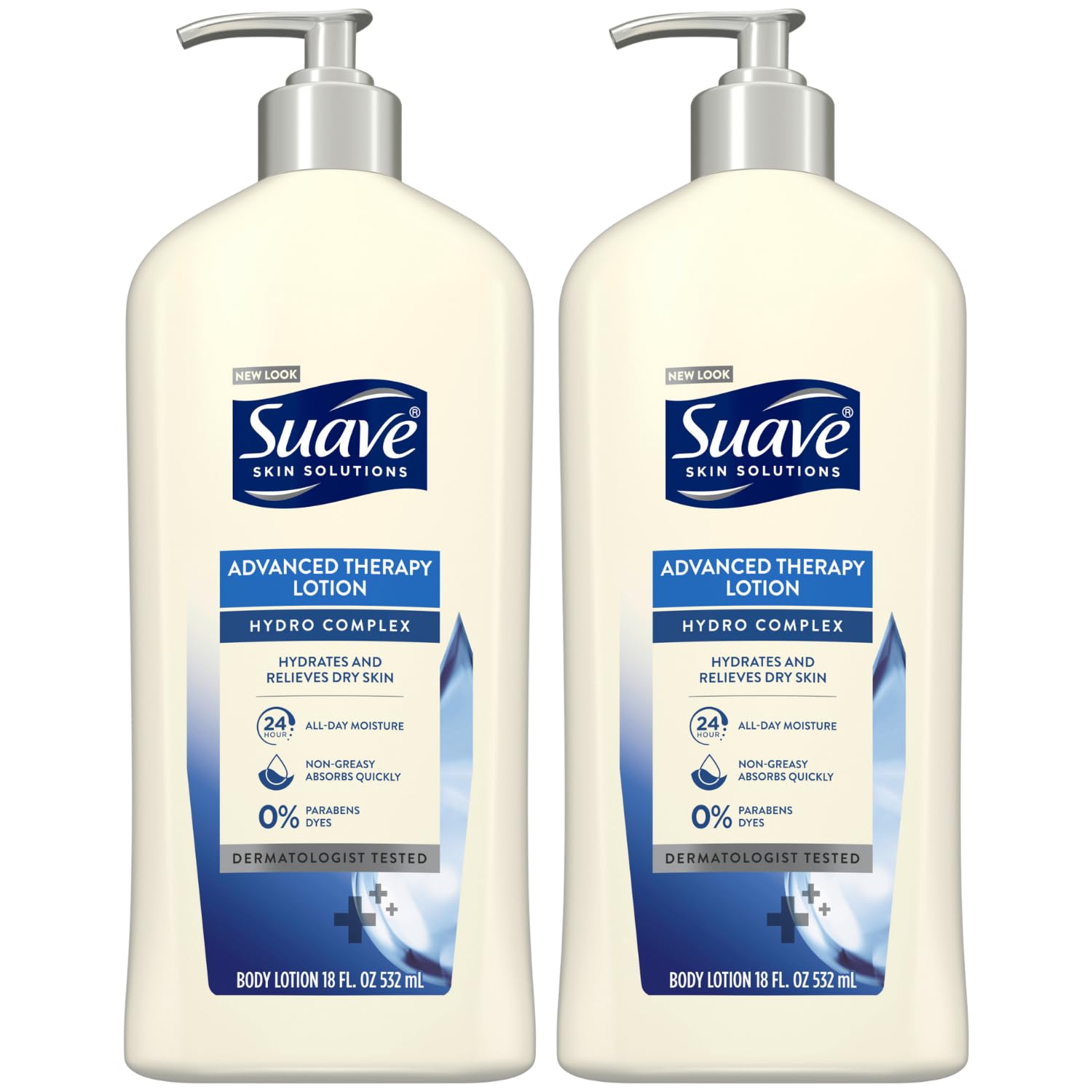 SuaveLotion, Hydro Complex Advanced Therapy 2-Pack – Daily Moisturizing Body Lotion for Dry Skin with Vitamin E, 18 Oz Ea