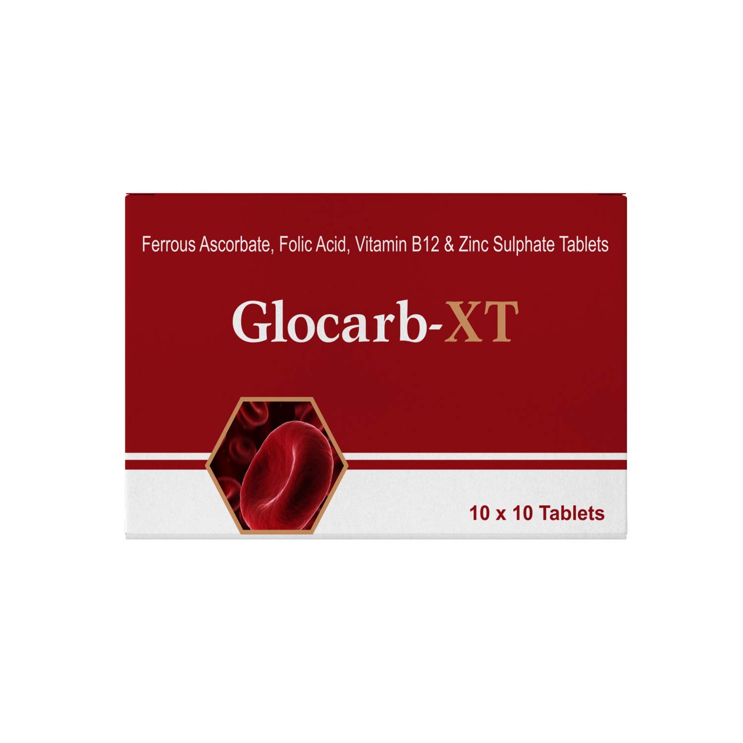 Glocarb-XT Tablet I Iron Tablets I For Hemoglobin I Hair Nutrition Supplement I Immunity Booster I Daily Iron Supplement for Men & Women I (1x10 Tablets/Strip)