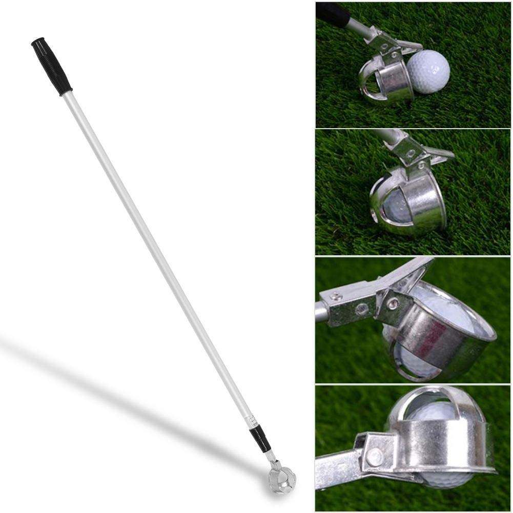 Golf Ball Retriever, Teleskop Golf Angel Pick Up Claw Balls Grabber Aluminiumlegierung Golf Locking Scoop Retriever Golfer Tackle Zubehör(3 Abschnitte)