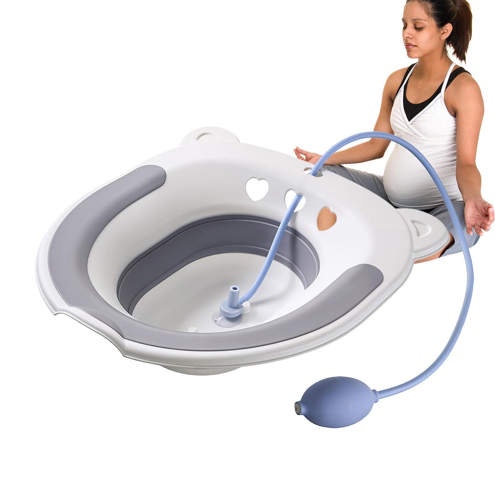 Baño Sitz para asiento de inodoro | Kit de inodoro de baño plegable Sitz para aliviar las hemorroides, baño de asiento curativo calmante con enjuague, para mujeres embarazadas