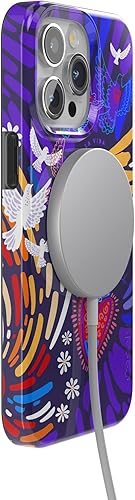 Vista 5 de Funda Casely para iPhone 15 Pro Viva La Vida Funda de Collage de Frida Kahlo Compatible con MagSafe y Botón de Acción Frida Kahlo Viva La