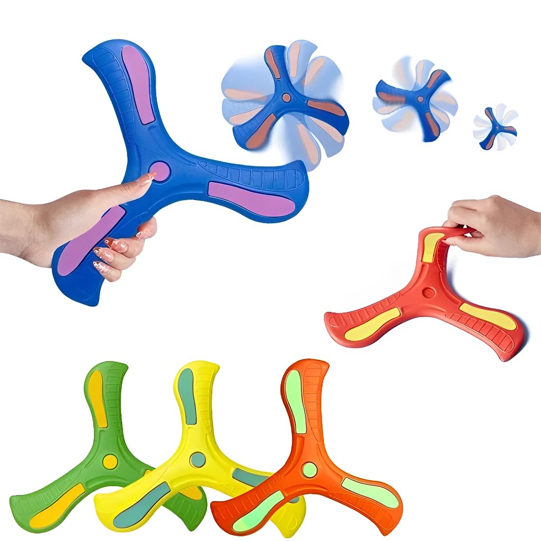 GXGM 5 PezziBoomerang, Boomerang Professionale Bambini, Volo Sicuro, Morbido e Stabile, Giochi all'Aperto per Principianti e Giovani Lanciatori