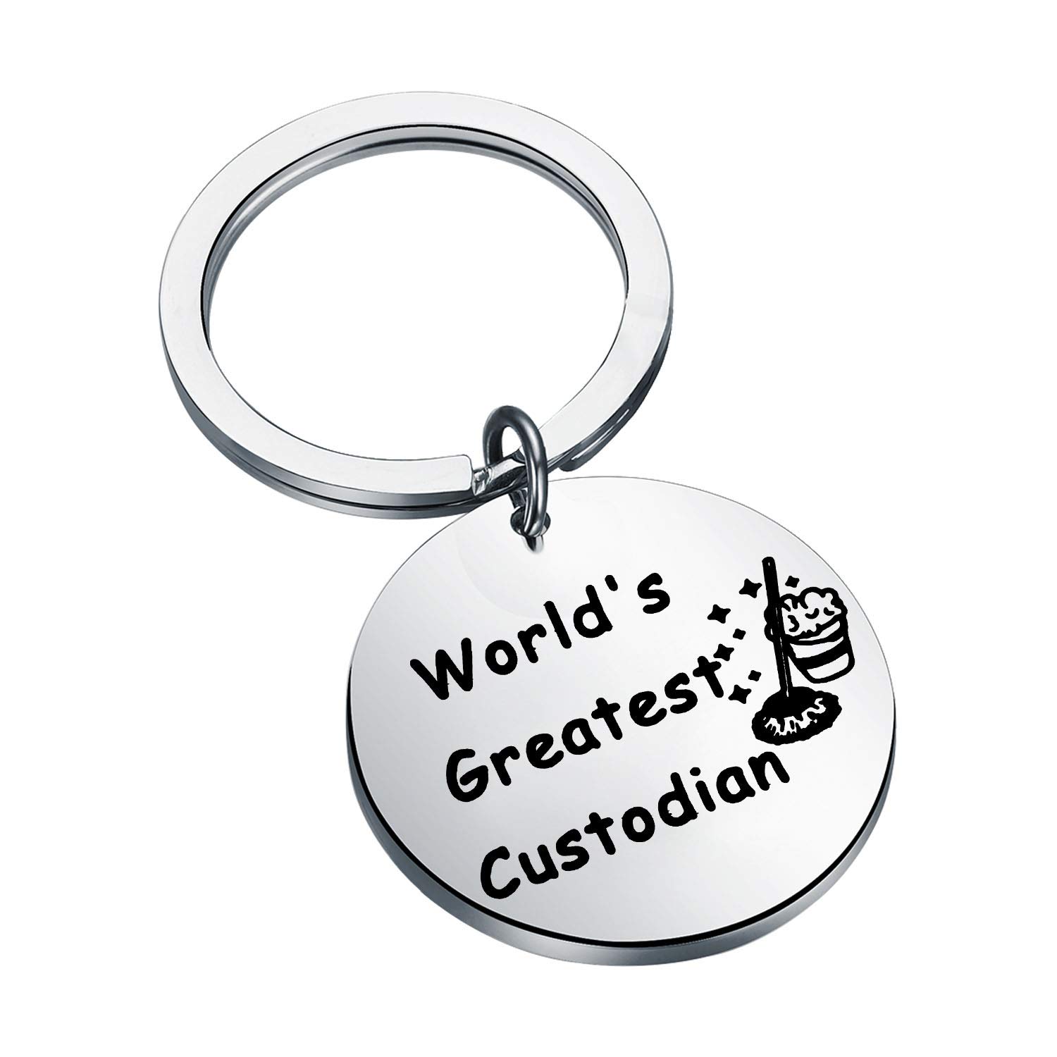 FEELMEMCustodian Jewelry Janitor Appreciation Gift World’s Greatest Custodian Keychain