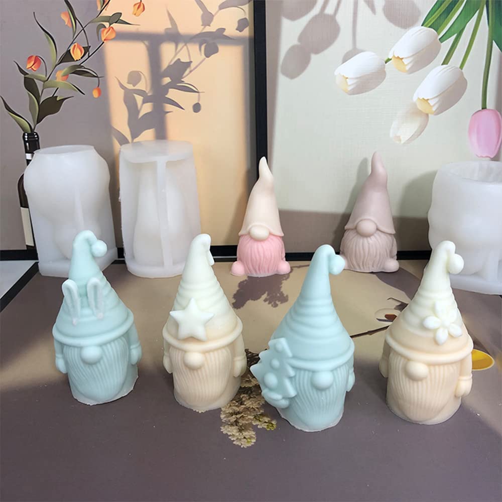 Moule En Silicone Pour Bougie/ Savon Gnome De Noël 3D - Style A - Environ 11x6,5 Cm - DIY Déco Noël