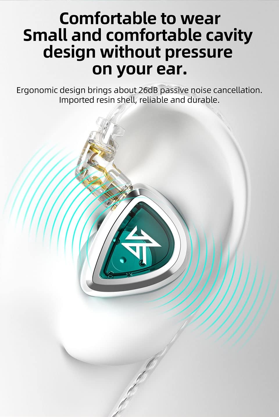 KZ EDC in-Ear Monitors, HiFi Stereo Stage/Studio IEM Wired Noise Isolating Sport Earphones/Earbuds/Headphones with Detachable Cable for Musician Audiophile (with Mic, EDA 3 in 1)