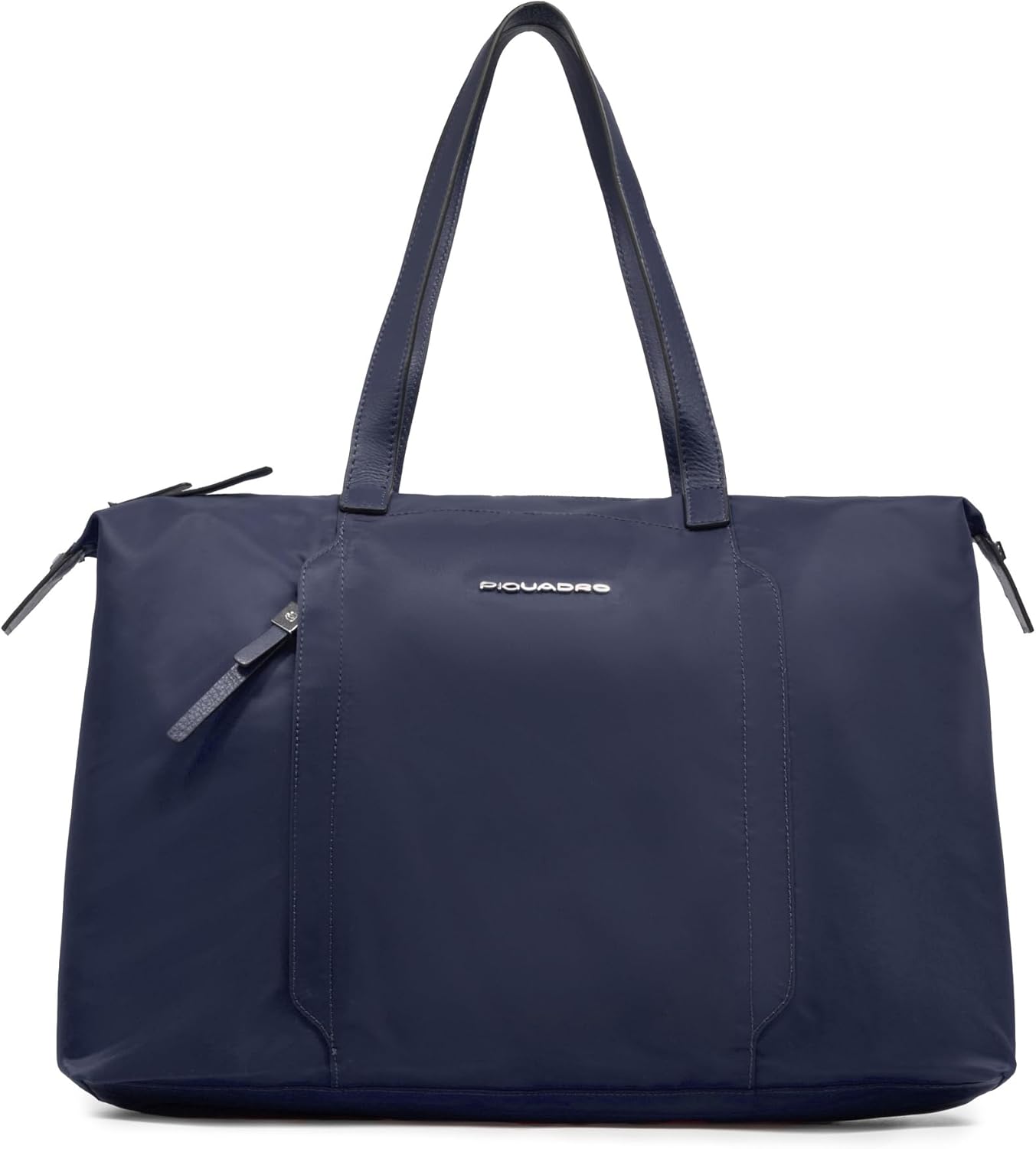 Women's foldable laptop bag in recycled textile and leather