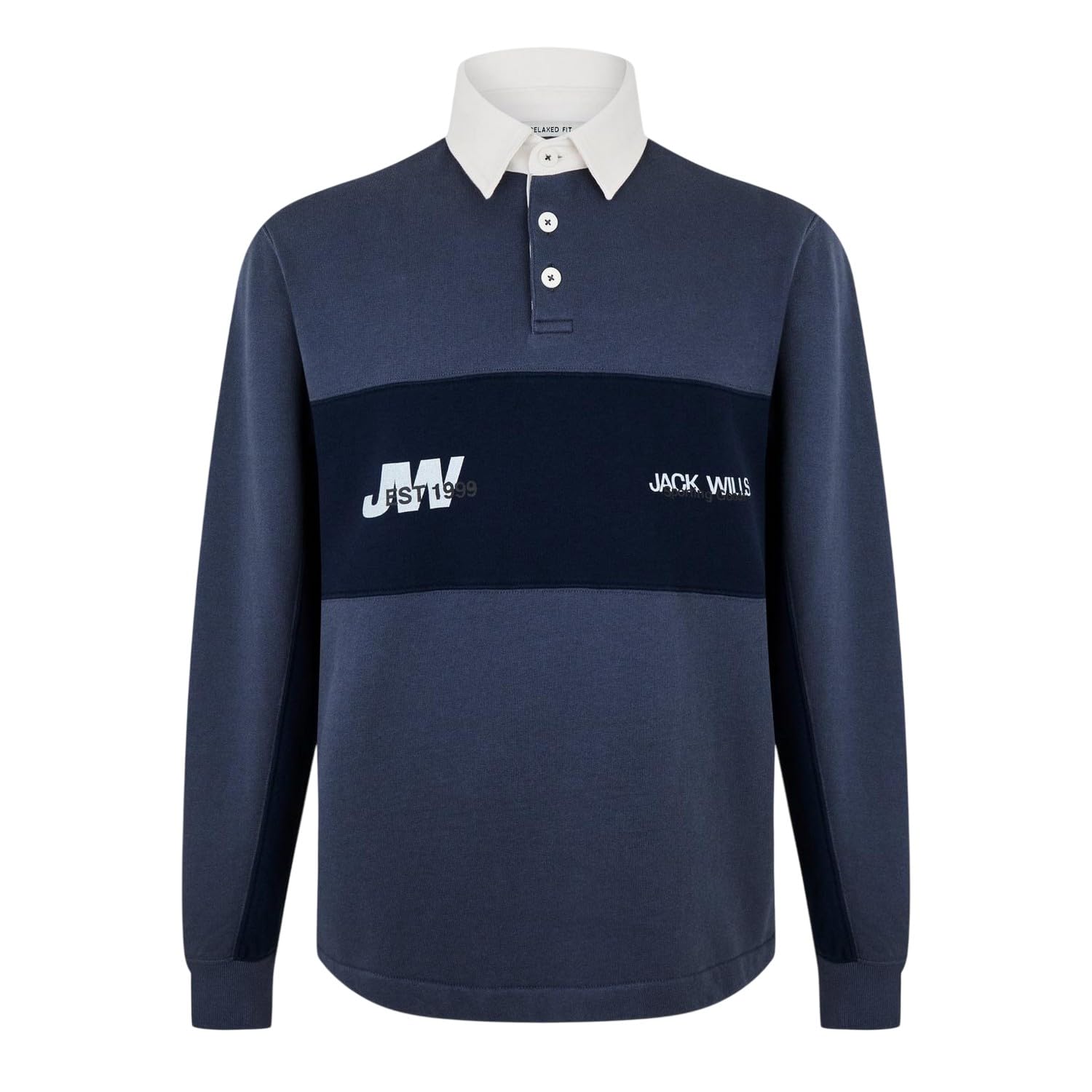 Jack Wills Men's Jw Logo Crew Sweatshirt Blue Small