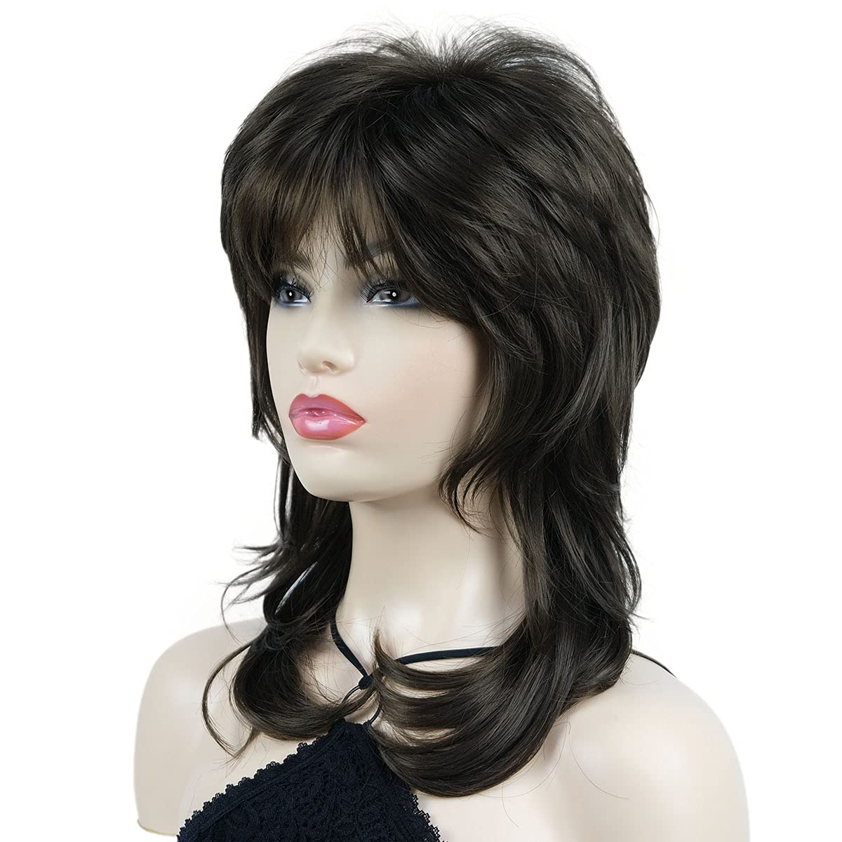Wiginway Long Shaggy Layered Hair Natural Straight Wavy Shags Wig Soft Syhthetic Hair (Lt Chestnut Brown)