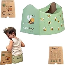 ECO POPLY Portable Travel Potty Reusable and Durable for 1-10 Years Old Kids - Hygienic and Compact for Travel, Car, Camping, Foldable Eco Cardboard (1 Per Pack)