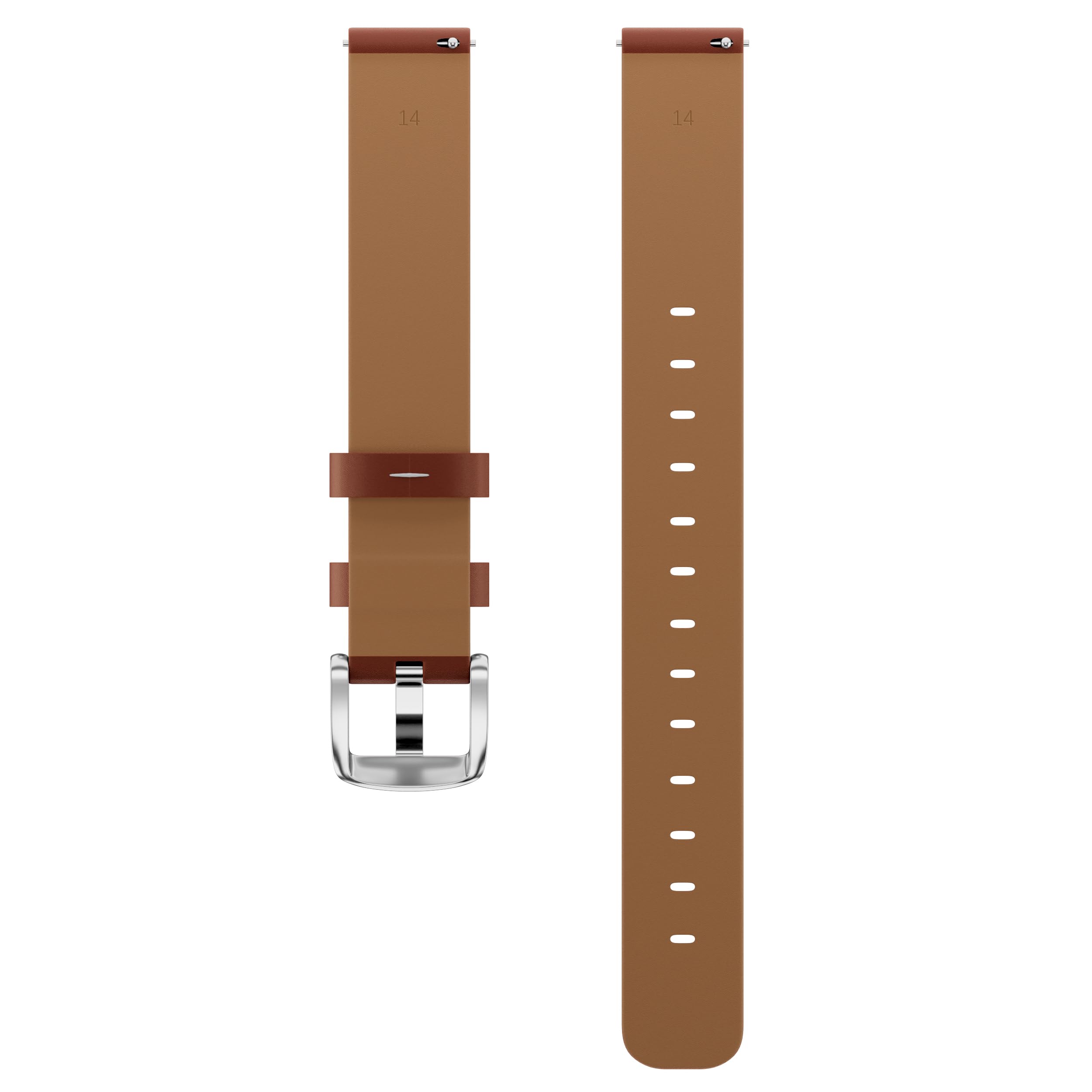Bracelet de montre compatible avec Garmin Lily 2, 14 mm en cuir avec boucle en métal or rose, bracelet de rechange réglable pour montre intelligente active pour femme habillée