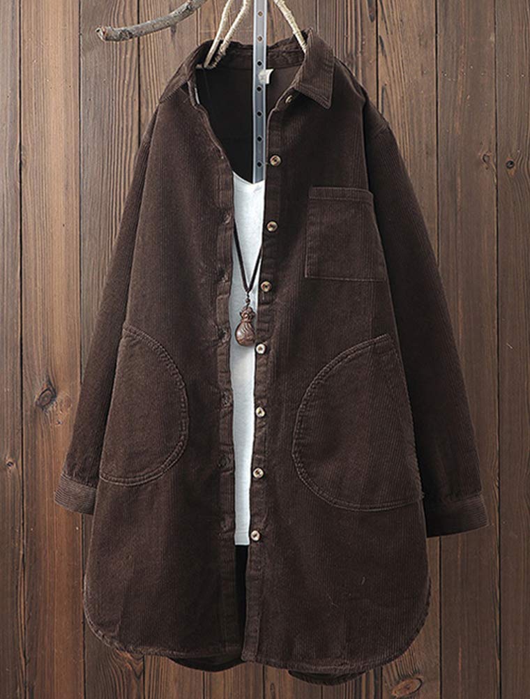 FTCayanz Donna Giacca Cotone Cardigan Casual Oversized Top Camicia