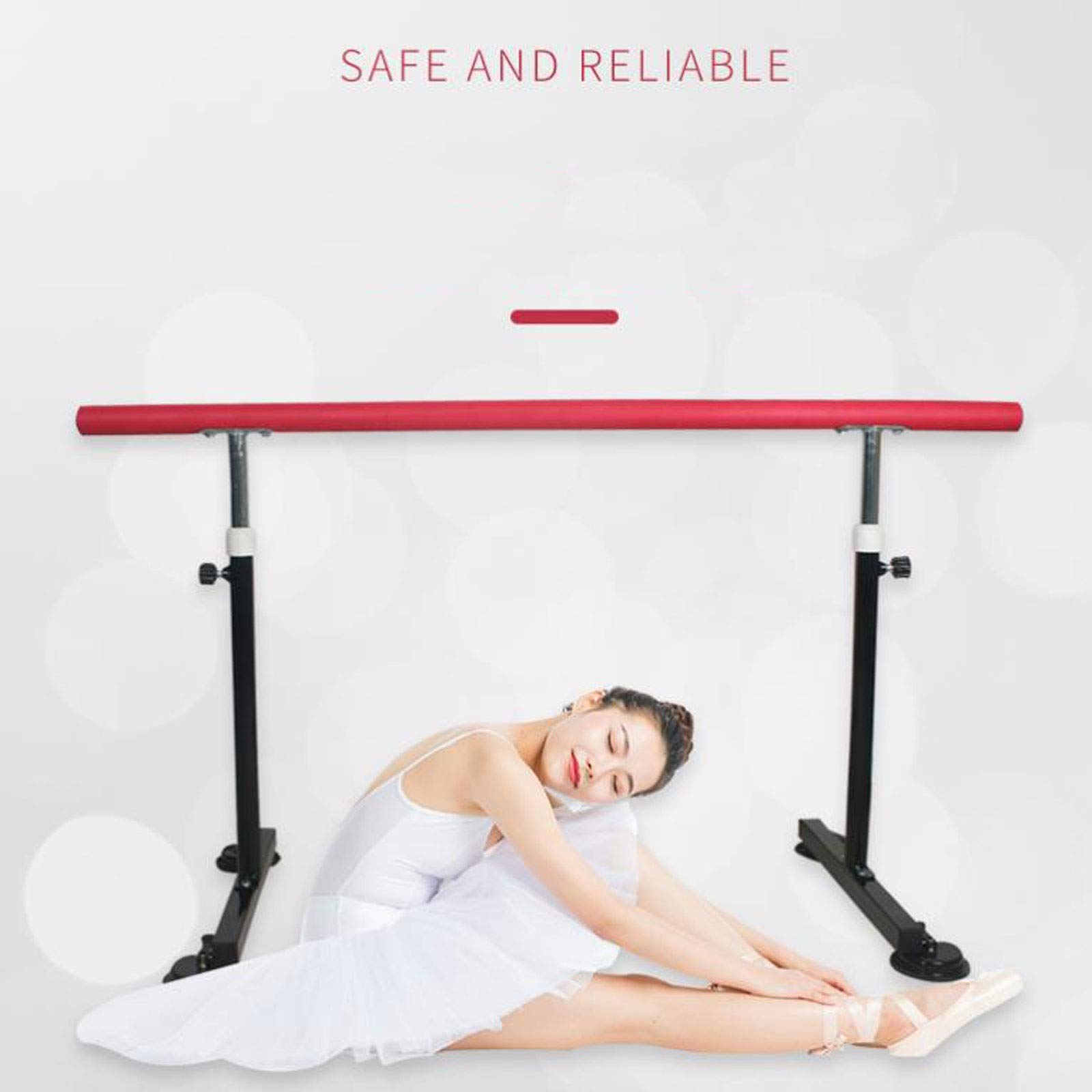 Ballet Bar Dance Bar Ballet Bar Double Dance Bar for Home Ballet Floor Bar Stretching Permanent Integrated Base Equipment Thick Steel Exercise – Black