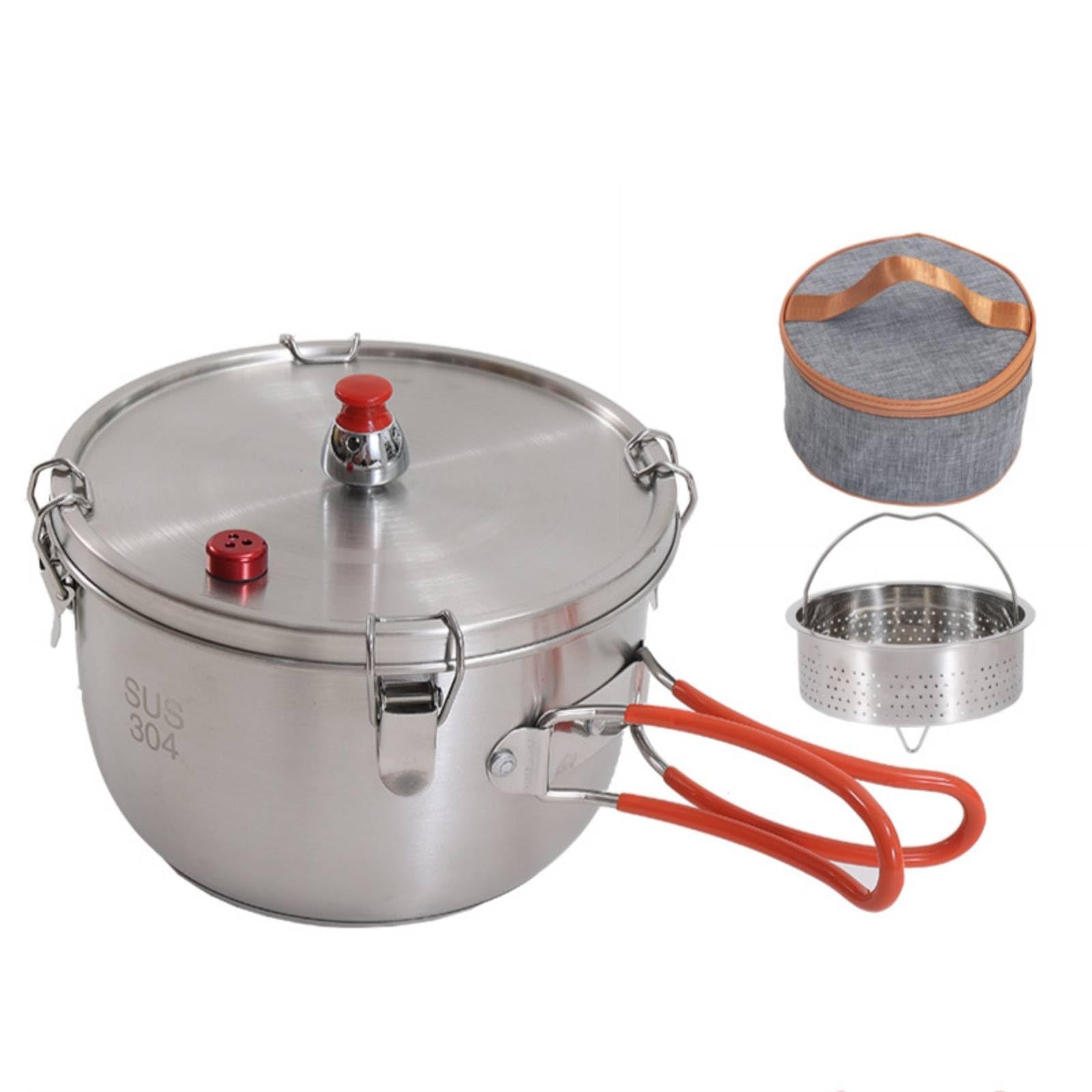 Foldable Handles Micro Pressure Cooker Locking Latches Micro-Pressure Cooking Pot Sealing Gasket Cookware Brushed Metal Finish, with Steamer-image-46