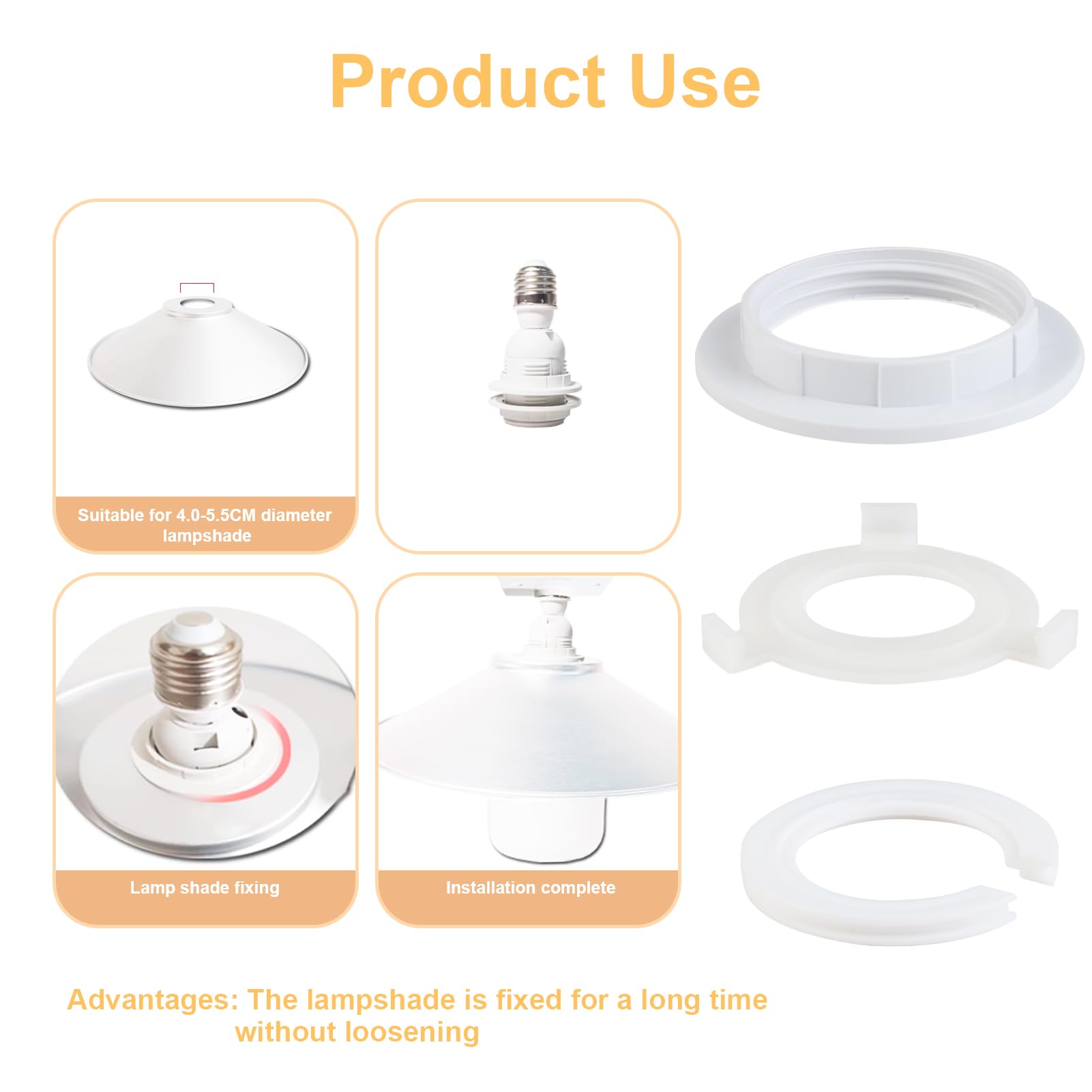 15 Pezzi In Plastica Per Paralume Ad Anello, Convertitore Da E27 A E14 - Foto 2