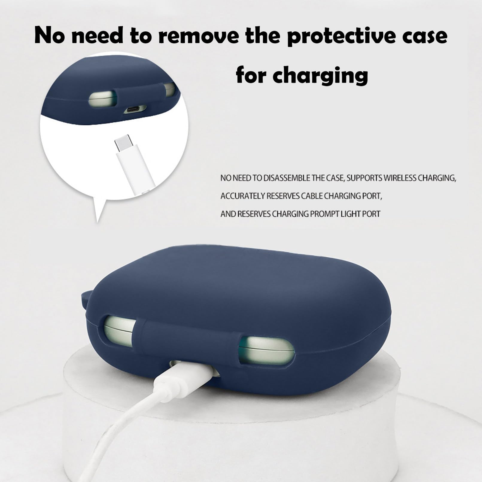 Custodia In Silicone Con Moschettone Per SHOKZ OpenFit 2+/Plus – Protezione Antiurto E Ricarica Wireless Compatibile - 3